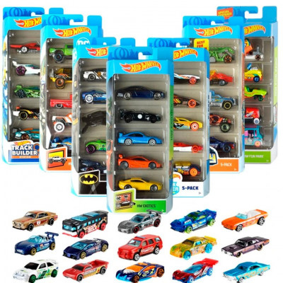 Hot Wheels 5 Pack 1:64 Die-Cast Vehicles Gift Set (Styles May Vary)