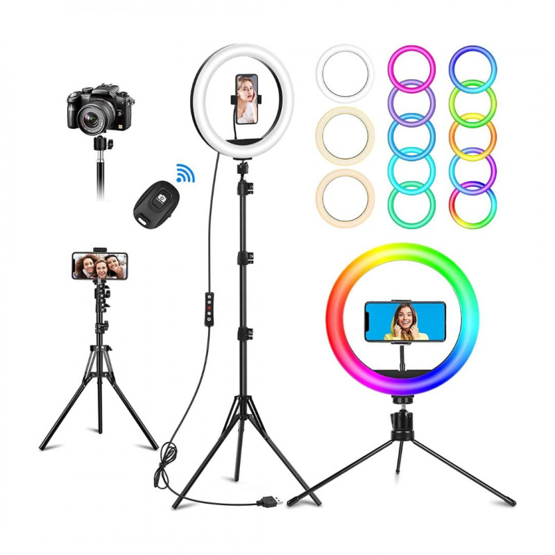 12 Inch Ring Light with Tripod Mobile Phone Total Height 183 cm