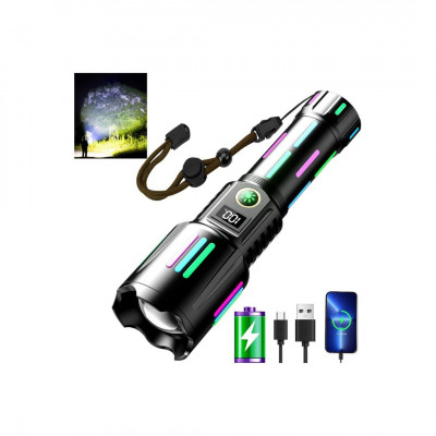 Andowl High Brightness Rechargeable Flashlight, Super Bright Waterproof