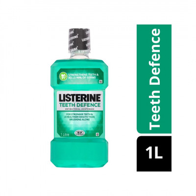 LISTERINE Teeth and Gum Defense Mouthwash, Delicate Fresh Mint Flavor 1LT