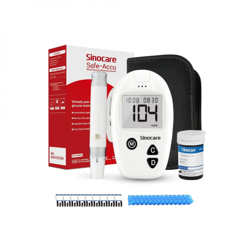 Sinocare Blood Glucose Meter, Diabetes Blood Glucose Test Kit with 25 Test Strip