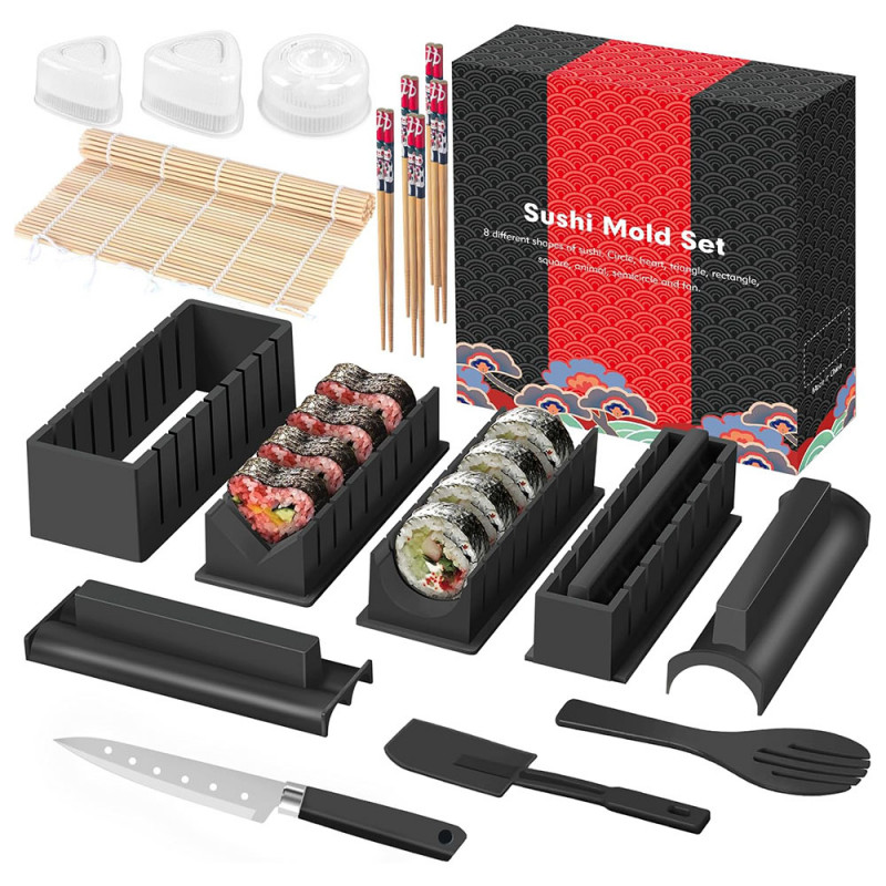 Sushi Maker Kit, 17 Pieces Sushi Maker Set for Beginner Deluxe Edition