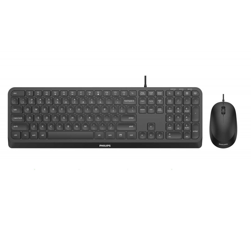 Philips 2000 series SPT6207B 00 keyboard Mouse included Home USB US English Black