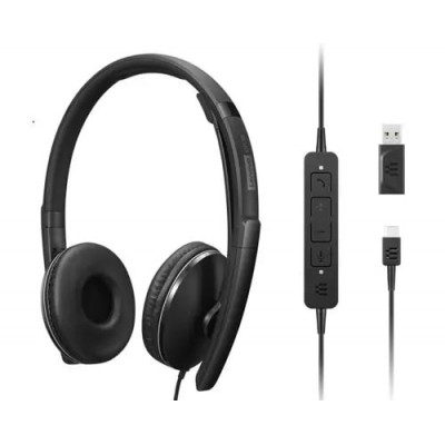 Lenovo 4XD1M39029 headphones headset Wired Head-band USB Type-C Black