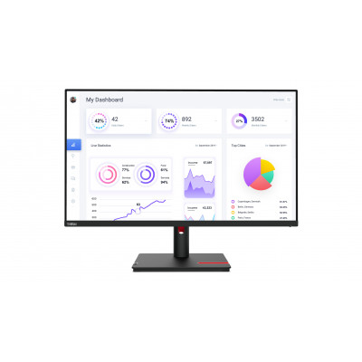 Lenovo ThinkVision T32p-30 LED display 80 cm (31.5") 3840 x 2160 pixels 4K Ultra HD Black