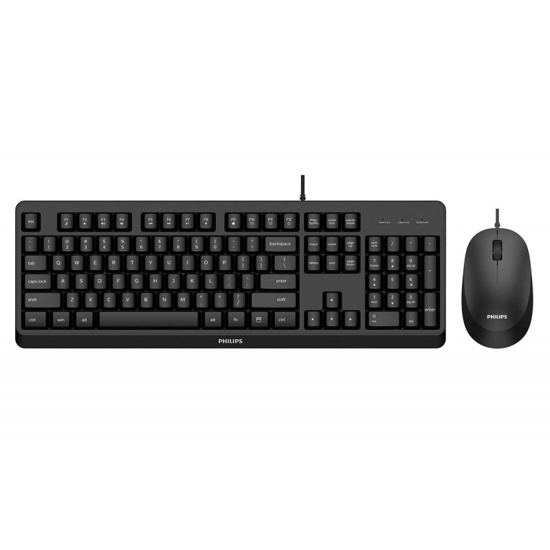 Philips 2000 series SPT6207BL 00 keyboard Mouse included Universal USB QWERTY English Black