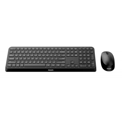 Philips 3000 series SPT6307B 34 keyboard Mouse included Home RF Wireless US English Black