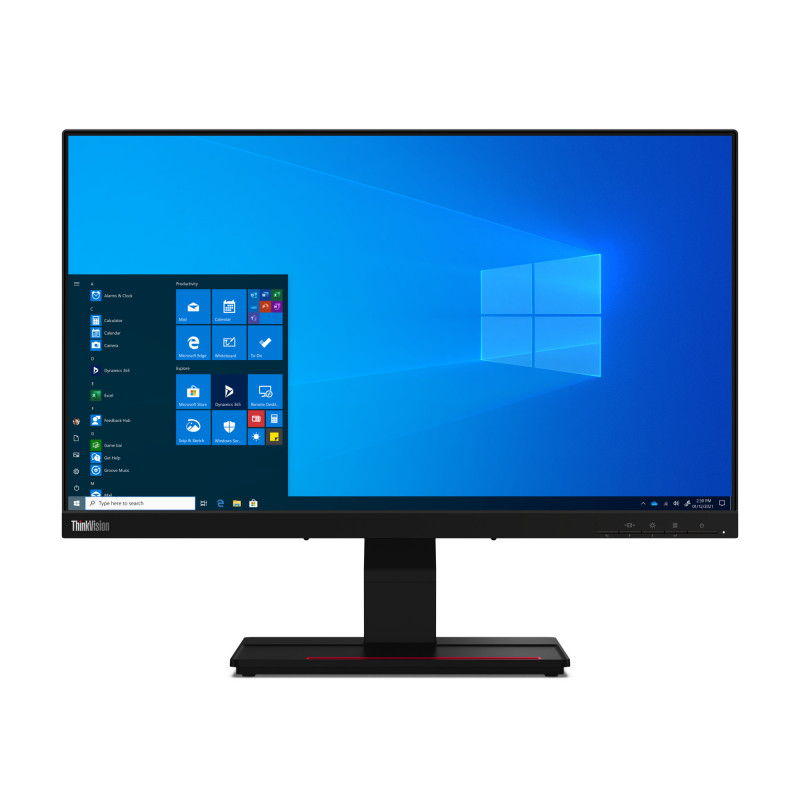 Lenovo ThinkVision T24t-20 LED display 60.5 cm (23.8") 1920 x 1080 pixels Full HD Touchscreen Capacitive Black