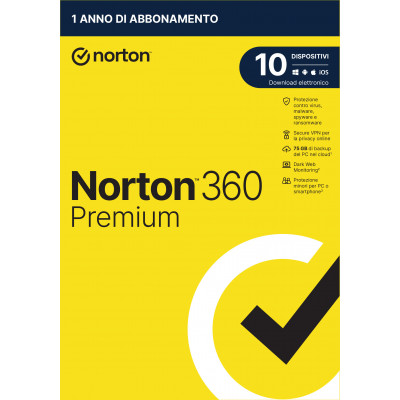 Norton 360 Premium Antivirus security Italian 1 license(s) 1 year(s)