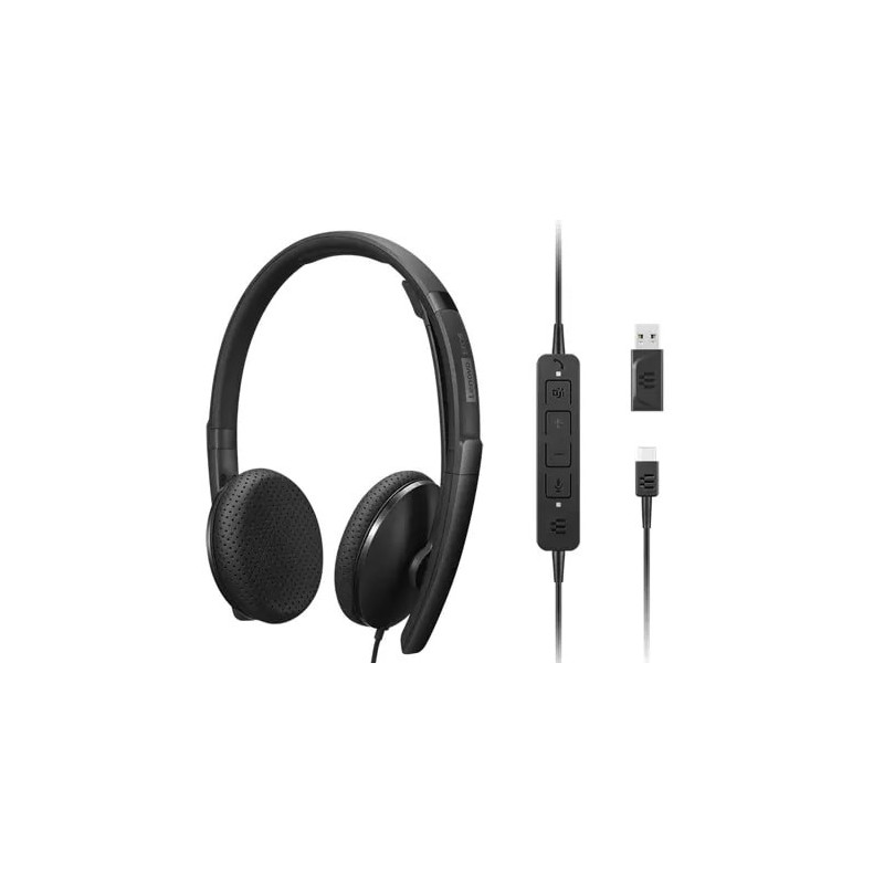 Lenovo 4XD1M45626 headphones headset Wired Head-band USB Type-C Black