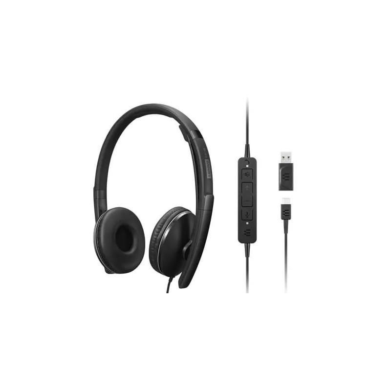 Lenovo 4XD1M45627 headphones headset Wired Head-band USB Type-C Black