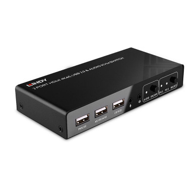 Lindy 2 Port HDMI 4K60, USB 2.0 and Audio KVM Switch