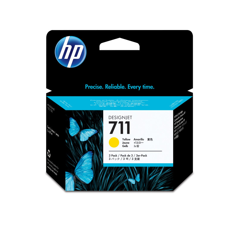 HP 711 3-pack 29-ml Yellow DesignJet Ink Cartridges