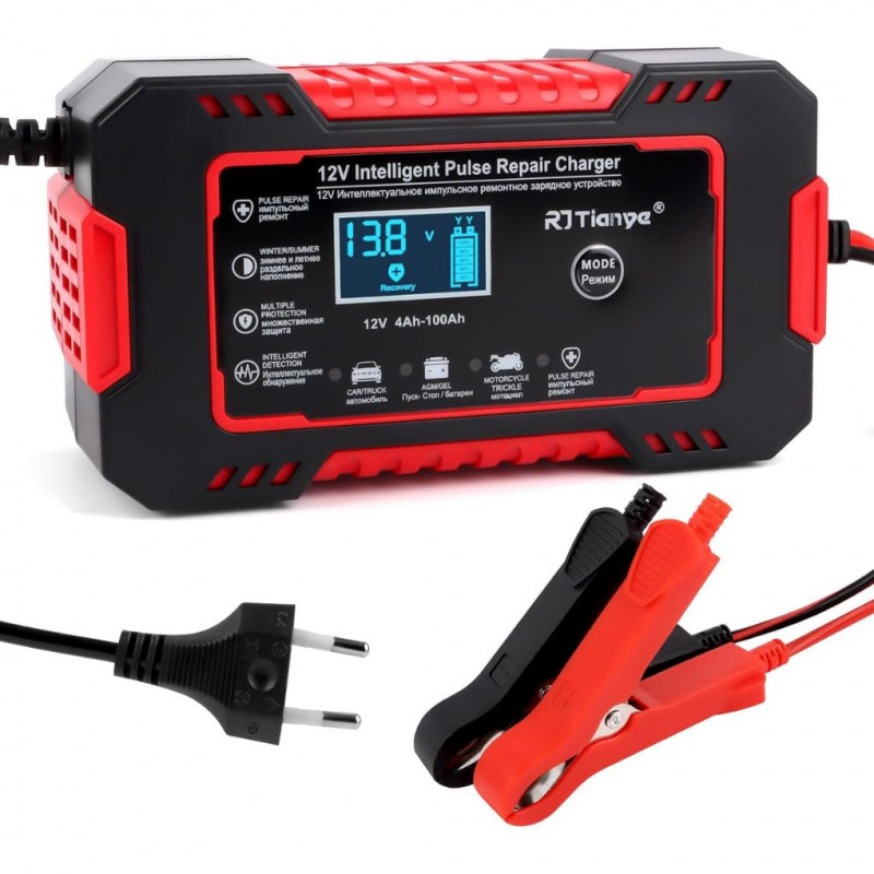 Car Battery Charger with Intelligent Display 6A 12V with Temperature Compensation