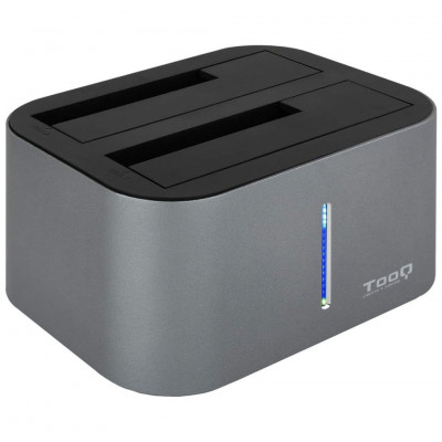 TOOQ  Dual SATA Bay Docking Station for 2.5 and 3.5 Drives, USB 3.0 / USB 3.1 Gen1, Compatible with USB 2.0, Offline CLONE Funct