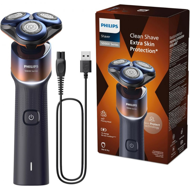 Philips Electric Shaver Series 5000X for Wet and Dry Shaving, Flexible 360 Degree