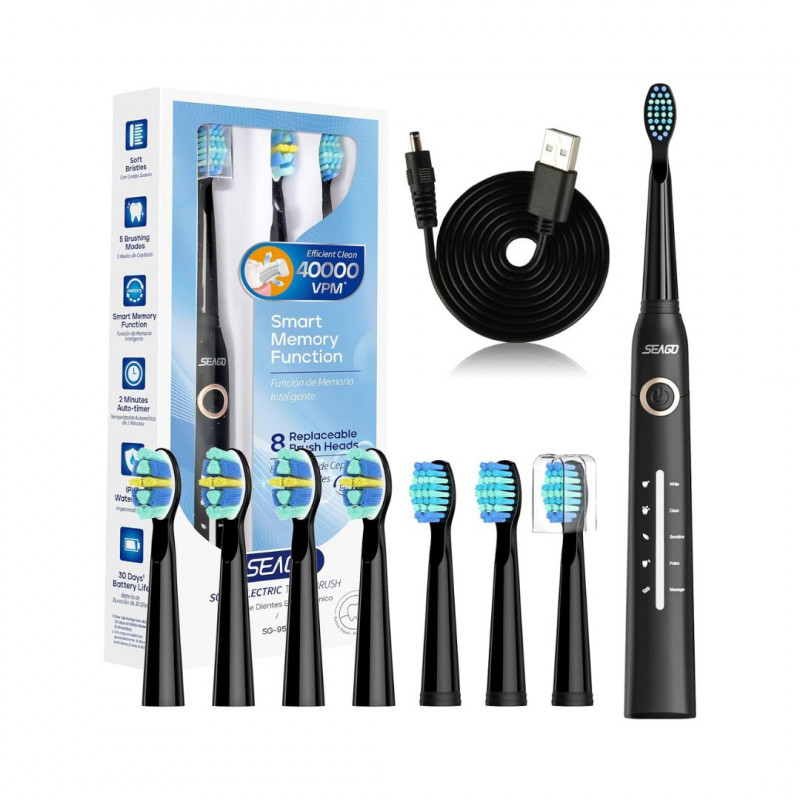 Seago Electric Toothbrush, Sonic Toothbrush with 40000VPM USB Rechargeable.