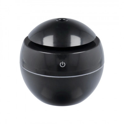 Aromatherapy Humidifier / Diffuser with Colorful Flame Art Deco Black