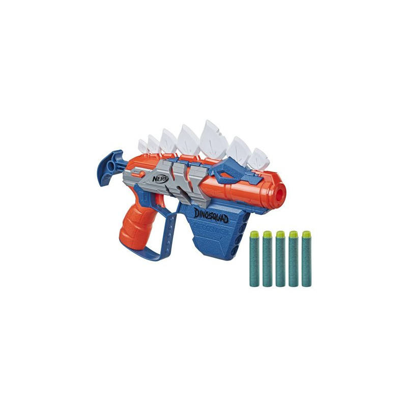 NERF DinoSquad Stegosmash Dart Blaster 4-Dart Storage 5 Official Darts - F0805