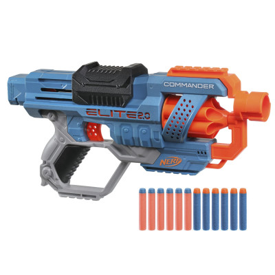 NERF Elite 2.0 Commander RD-6 Dart Blaster 12 Darts 6-Dart Rotating Drum - E9485