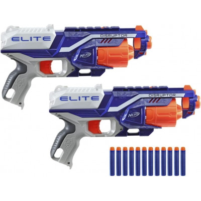 NERF Hasbro N-strike Disruptor Elite Gun Blaster Guns, X 2 - C2544