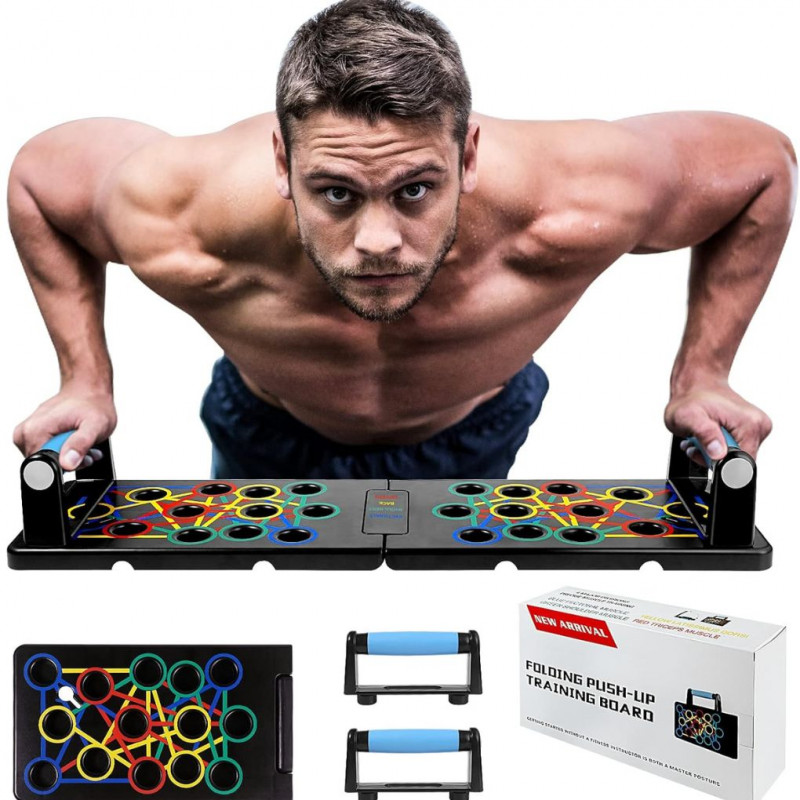 24 in 1 Push-Up Board, Home Fitness Training with Handle for Muscle Training