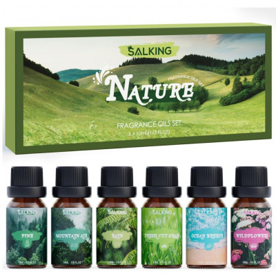 Natural Essential Oils Set for Diffusers, SALKING Pure Essential Oil Set  x 6 10ml