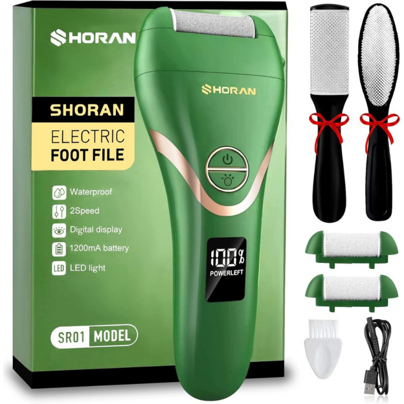 Shoran Callus Remover, Rechargeable, 2 speeds, Digital Display