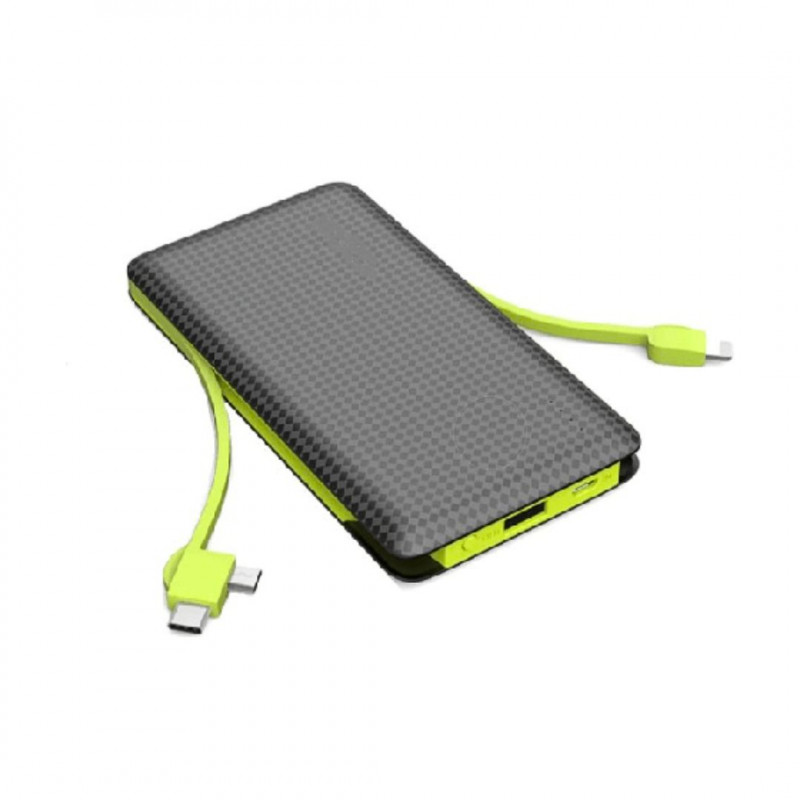 Andowl-powerbank 10000mah Cables Connectors Micro Usb Lightning Type-c Charger