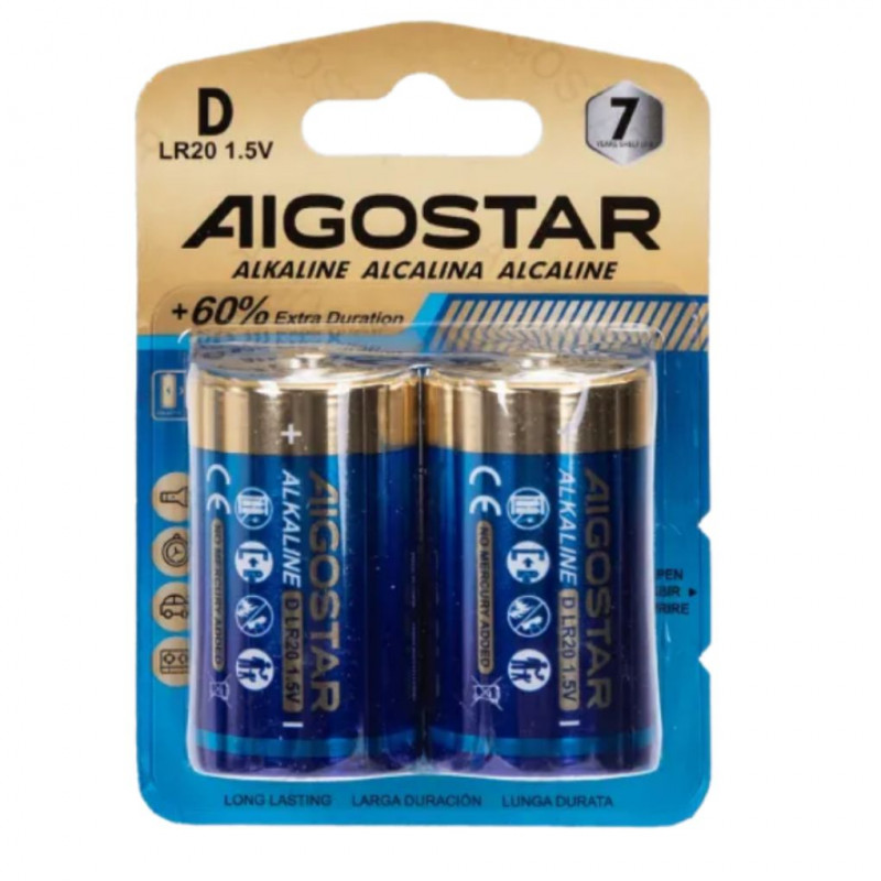 AIGOSTAR Alkaline battery LR20 1.5V 2pcs