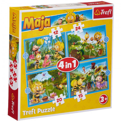 Biene Maja Puzzle Box 4 in 1, Multicolour, 70 pieces