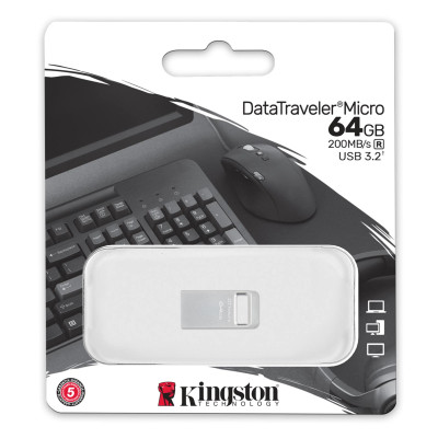 Kingston DataTraveler Micro 64GB USB Flash Drive Metal