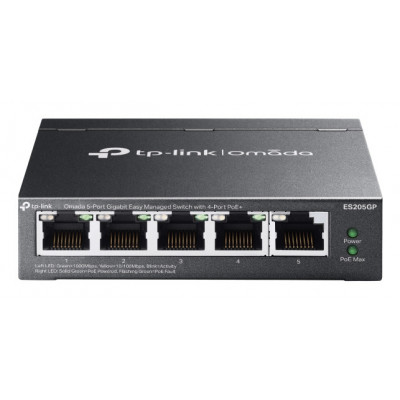 TP-Link Omada ES205G Managed Gigabit Ethernet (10 100 1000) Power over Ethernet (PoE) Black