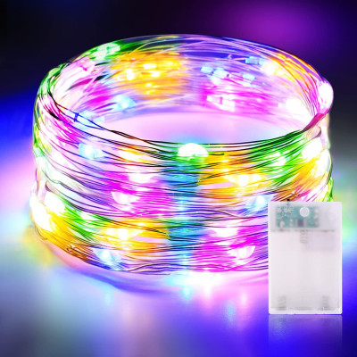 VAC 30 LED Christmas Lights RGB 3M Batteries Included Decorative Indoor Use