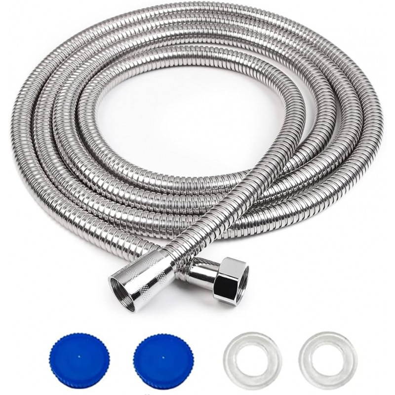 1,5m Long Shower Hose Chrome Stainless Steel.