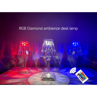 Crystal Table Diamond Effect LED Lamp With Touch/Remote Control