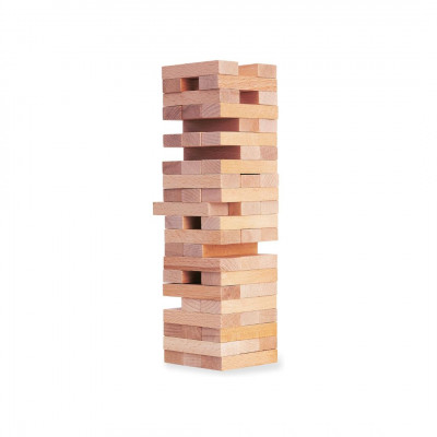 Eichhorn Stapelspiel balance tower made of untreated wood wobbly tower 54 pieces