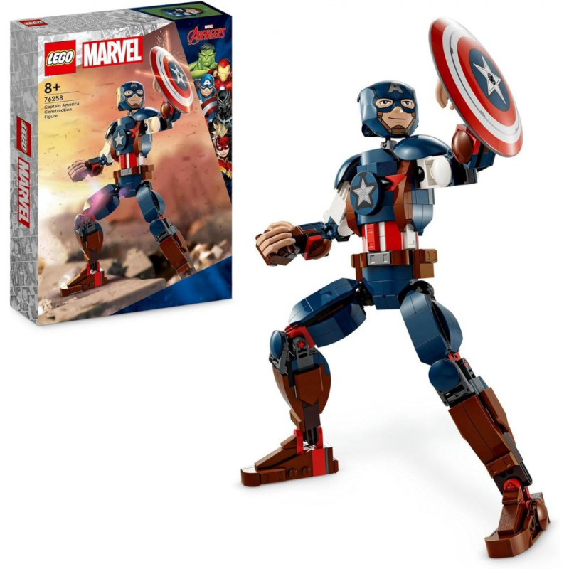 Lego 76258 Marvel Captain America Building Figure, Superhero with Shield