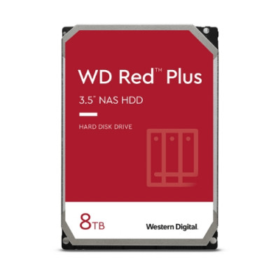 HD WD SATA3 8TB 3.5" RED PLUS INTELLIPOWER  256mb cache 24x7 - NAS HARD DRIVE - WD80EFPX