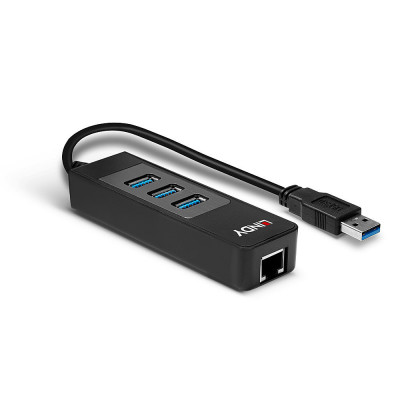 Lindy USB 3.0 Hub and Gigabit Ethernet Converter