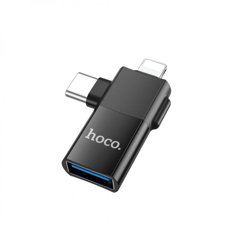 HOCO adapter OTG Type C (male) / Lightning (male) to USB A (female) 2in1 UA17