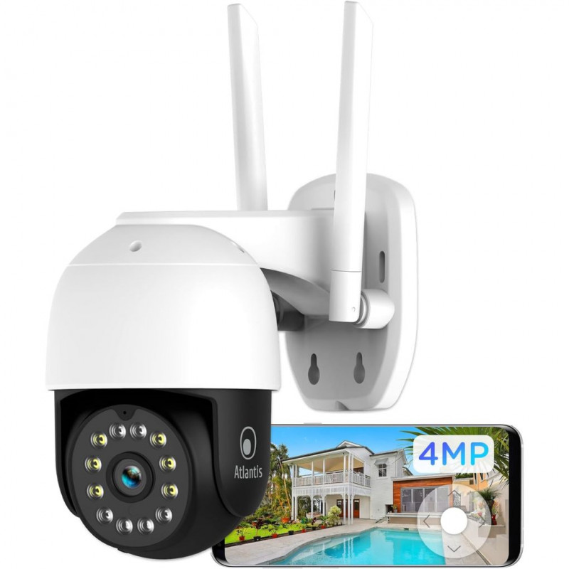 Atlantis Outdoor Wi-Fi Camera Wireless 2K, 4 Mp Full HD and sup