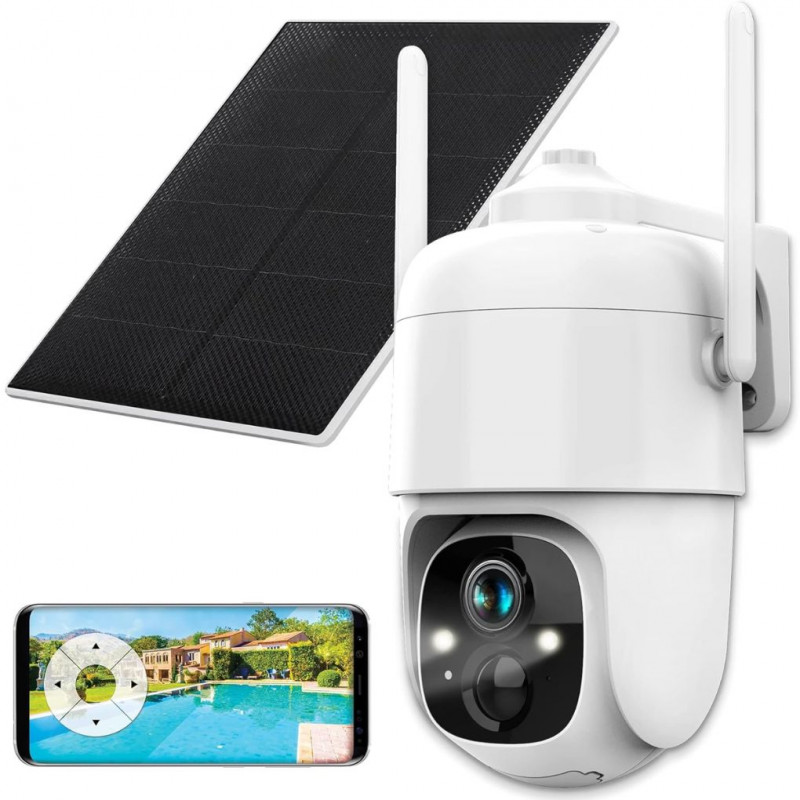 Atlantis Volta Pro Motorized Camera, 360° PTZ, Wireless Wi-Fi, Solar Panel, Full HD 1080