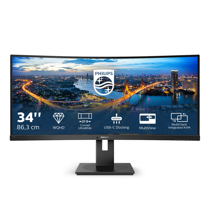 Philips B Line 346B1C 00 computer monitor 86.4 cm (34") 3440 x 1440 pixels Quad HD LCD Black