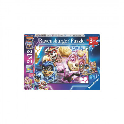 Paw Patrol: The Mighty Movie 2 x 12 Pieces Paw Patrol Puzzle for Children from 3 Years