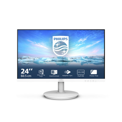 Philips V Line 241V8AW 00 computer monitor 60.5 cm (23.8") 1920 x 1080 pixels Full HD LCD White