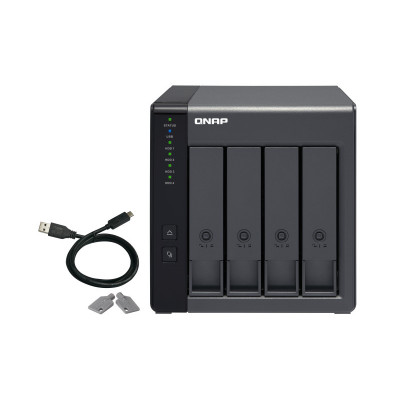 QNAP TR-004 storage drive enclosure HDD SSD enclosure Black 2.5 3.5"