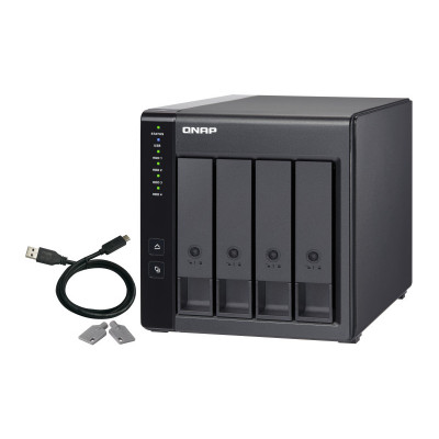 QNAP TR-004 storage drive enclosure HDD SSD enclosure Black 2.5 3.5"