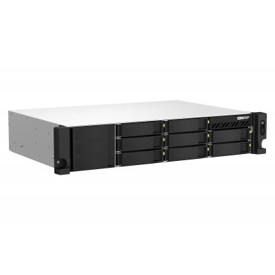 QNAP TS-864EU-RP-8G NAS storage server Rack (2U) Intel® Celeron® N5095 8 GB DDR4 0 TB QNAP Turbo System Black