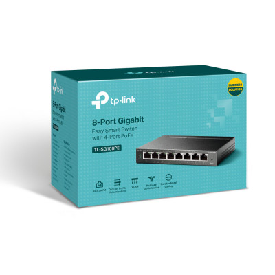 TP-Link TL-SG108PE network switch Managed L2 Gigabit Ethernet (10 100 1000) Power over Ethernet (PoE) Black